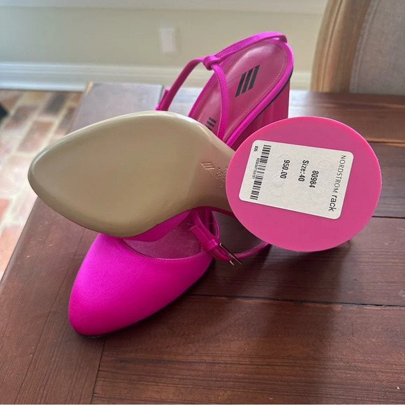 The ATTICO Luz Satin Fuschia Slingback NWT - Picture 8 of 10